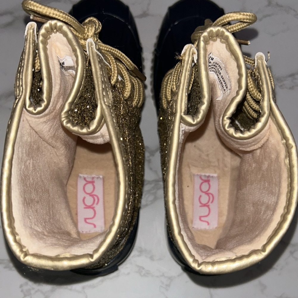NWOT Belk YD-Gold Glitter/Navy Boots - Picture 11 of 11
